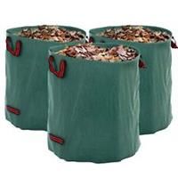 Outsunny Garden Waste Bags, 272L x 3 Heavy Duty Garden Sacks, Green
