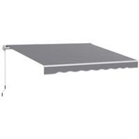 Outsunny Garden Sun Shade Canopy Retractable Awning, 2.5 x 2m, Dark Grey
