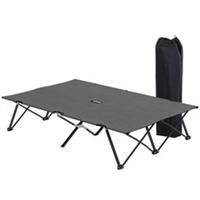 Outsunny Double Camping Folding Cot Portable Sleeping Bed, Charcoal Grey