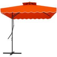Outsunny 2.5m Cantilever Garden Parasol Umbrella with Cross Base, Orange