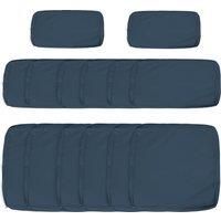 Outsunny Garden Rattan Sofa Cushion Polyester Cover Replacement Outdoor- No Cushion Included, Blue