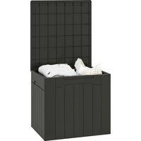 HOMCOM 107 L Plastic Storage Chest with Lid - Charcoal Grey