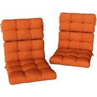 Outsunny Set of Two Padded Outdoor Seat Cushions - Orange