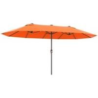 Outsunny Sun Umbrella Canopy Double-sided Crank Sun Shade 4.6M Orange