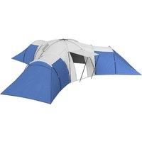 Outsunny 6-9 Man Tent with Bedrooms and Living Room, Accessories Included, Blue
