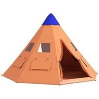 Outsunny 6-7 Person Large Family Party Camping Tent W/ Carrying Bag, Orange