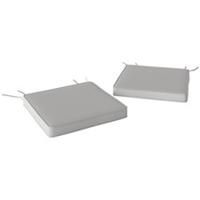Outsunny 45 x 45cm Replacement Garden Seat Cushion Pad with Ties, Light Grey