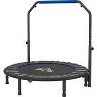 HOMCOM 48" Foldable Mini Fitness Trampoline, with Adjustable Foam Handle, Blue