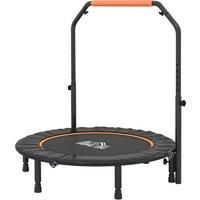 HOMCOM 45" Foldable Mini Fitness Trampoline, with Adjustable Foam Handle, Orange