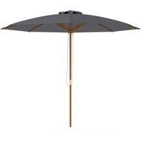 Outsunny 3(m) Wooden Patio Umbrella - Dark Grey