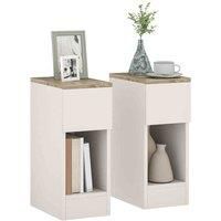 HOMCOM Modern 3 Drawers Side Cabinet Wooden Bedside Table White