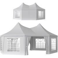 Outsunny 6.8 x 5m Octagonal Marquee Gazebo - White
