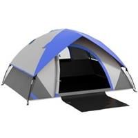 Outsunny 2 Man Camping Tent w/ Sewnin Groundsheet, 3000mm Waterproof, Blue