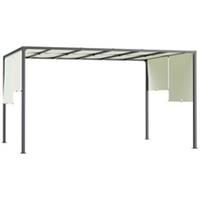Outsunny 3 x 4m utdoor Garden Pergola with LED Lights Cream White