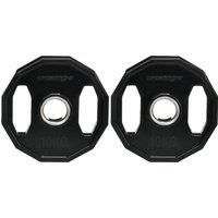 SPORTNOW Olympic Weight Plates Set, Metal and Rubber Bumper Plates Weights Discs with 2"/5cm Holes, for Home Gym Weight Lifting Strength Training, 2 x 10kg, Black