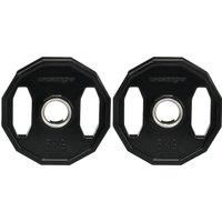 SPORTNOW Olympic Weight Plates Set, Metal and Rubber Bumper Plates Weights Discs with 2"/5cm Holes, for Home Gym Weight Lifting Strength Training, 2 x 5kg, Black