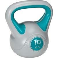 SPORTNOW Kettlebell, 10kg Kettle Bells with Handle for Home Gym Weight Lifting and Strength Training, Light Blue and Grey