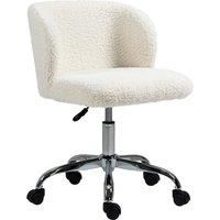 HOMCOM Office Chair with Adjustable Height and Wheels - White