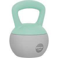 SPORTNOW 12KG Soft Kettlebell, Kettlebell with Non-Slip Handle for Home Gym, Weight Lifting, Strength Training, Green/Grey