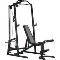 Smith Machine Power Rack with Pull Up Bar, Lat Pull Down System