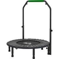 HOMCOM 40" Foldable Mini Fitness Trampoline, with Adjustable Foam Handle, Green