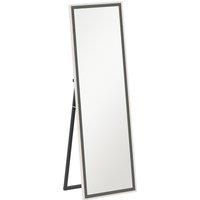HOMCOM 162.6 cm Two-Tone Full Length Mirror - White/Grey-Tone