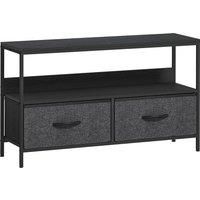 HOMCOM TV Stand Cabinet with 2 Foldable Drawers - Black