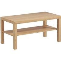 HOMCOM 2-Tier Coffee Table with Storage Shelf, Rectangular Centre Table for Living Room, Home Office, Natural Wood Finish