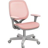 Vinsetto Office Chair, Breathable Mesh Swivel Desk Chair with Adjustable Height and 360 Swivel Security Wheels for Home Office, Study, Pink
