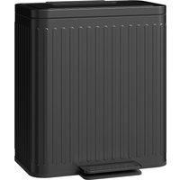 HOMCOM 40L Dual Compartment Rubbish Bin, with Soft-Close Lid - Black
