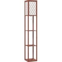HOMCOM Three-Shelf Standing Lamp - Brown/White