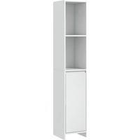 Slim Bathroom Storage Unit with Open Compartment for Small Spaces, White