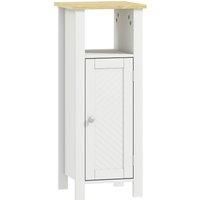 kleankin Slim Bathroom Storage Unit with Open Shelf, Bathroom Storage Cabinet with Adjustable Shelf, 32 x 30 x 80 cm, White