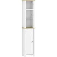 kleankin Slim Bathroom Storage Unit with Open Compartment, Bathroom Storage Cabinet with Adjustable Shelf, 34 x 23 x 165 cm, White