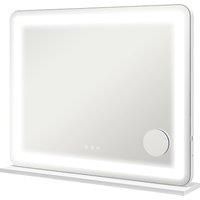 Large Lighted Makeup Mirror with 3 Colour Lighting Modes, 10X Magnifying, White