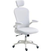 Vinsetto Multi-Adjustable Office Chair, with Lumbar Support, Headrest and Mesh Back - White