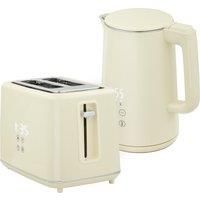 HOMCOM Digital Kettle and Toaster Set, 1.5L 3000W Fast Boil Kettle, 2 Slice Toaster Kitchen Set with 7 Level Browning Controls, Defrost, Reheat, Keep Warm, Crumb Tray and LED Touch Display, Beige