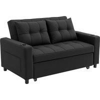 HOMCOM Two-Seater Pull-Out Sofa Bed - Black