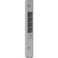 kleankin 180cm Slim Bathroom Cabinet, with Drawer, Shelves and Cupboards - Grey