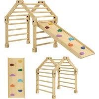 3 in 1 Kids Climbing Set with Sliding Ramp, Foldable Toddler Climbing Toys