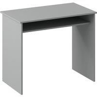 HOMCOM Modern Computer Desk, Home Office Table, Small Writing Desk with Storage Shelf, 90 x 50cm, Grey