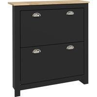 2 Drawer Shoe Cabinet Narrow Shoe Cupboard with Flip Doors, Shelf