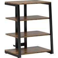HOMCOM HiFi Stand, with Four Storage Shelves - Rustic Brown