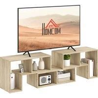 HOMCOM TV Stand for TVs up to 75 Inches, Free Combination TV Unit with Storage Shelves, Extendable Entertainment Centre for Living Room, Grey Oak Wood Grain