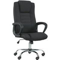 Vinsetto Linen-Look Swivel Office Chair - Black