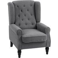 Accent Chair Wingback Armchair with Wood Frame for Living Room