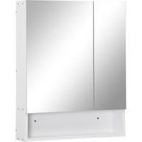 Wall Mounted Bathroom Mirror Cabinet with Adjustable Shelf, Grey