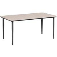 Outsunny Garden Table, Outdoor Dining Table for 6 People, 160 x 90 x 74 cm, with Rust Resistant Metal Frame, WPC Top, for Balcony, Terrace, Light Grey
