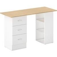 120cm Computer Desk Writing Table Study Workstation w/ 3 Shelf & Drawers Natural