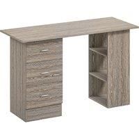 120cm Computer Desk Writing Table Study Workstation w/ 3 Shelf & Drawers Grey